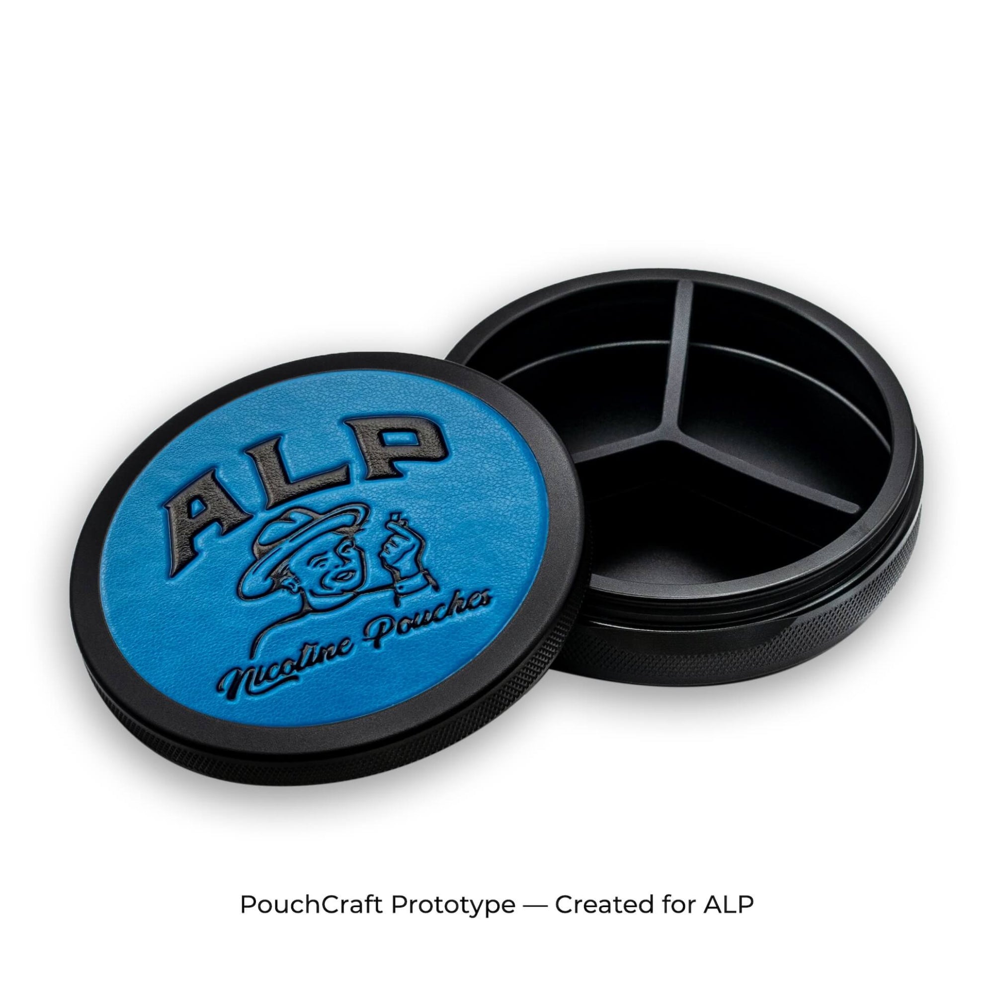 The Gentleman’s Can — Tall 2-Piece Leather-Top | Black Aluminum | ALP Prototype