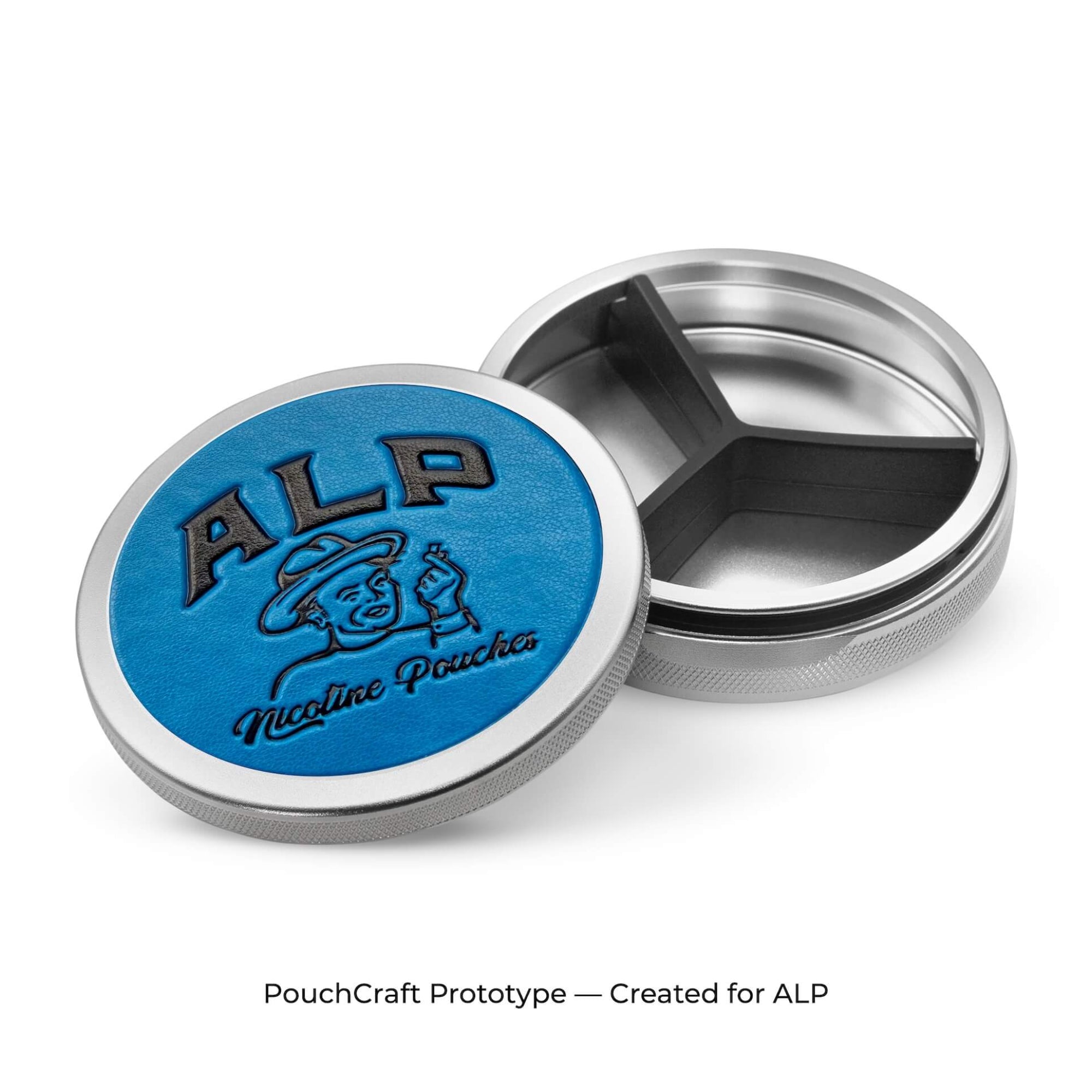 The Gentleman’s Can — Tall 2-Piece Leather-Top | Silver Aluminum | ALP Prototype