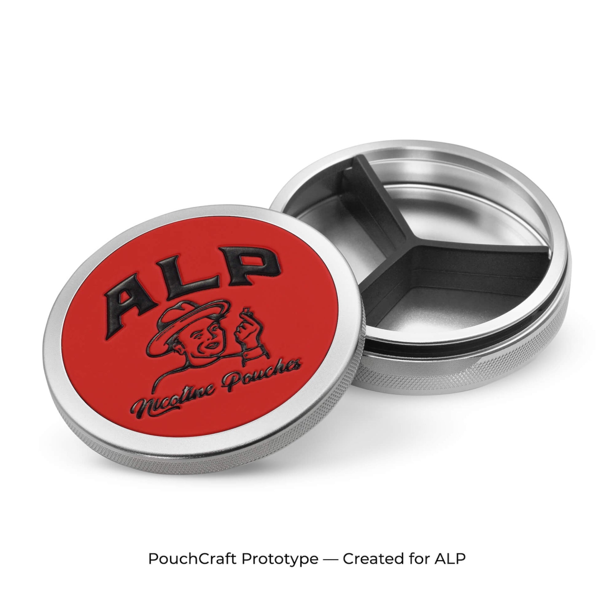 Leather-Top Tall 2-Piece Can | Silver Aluminum | ALP Prototype