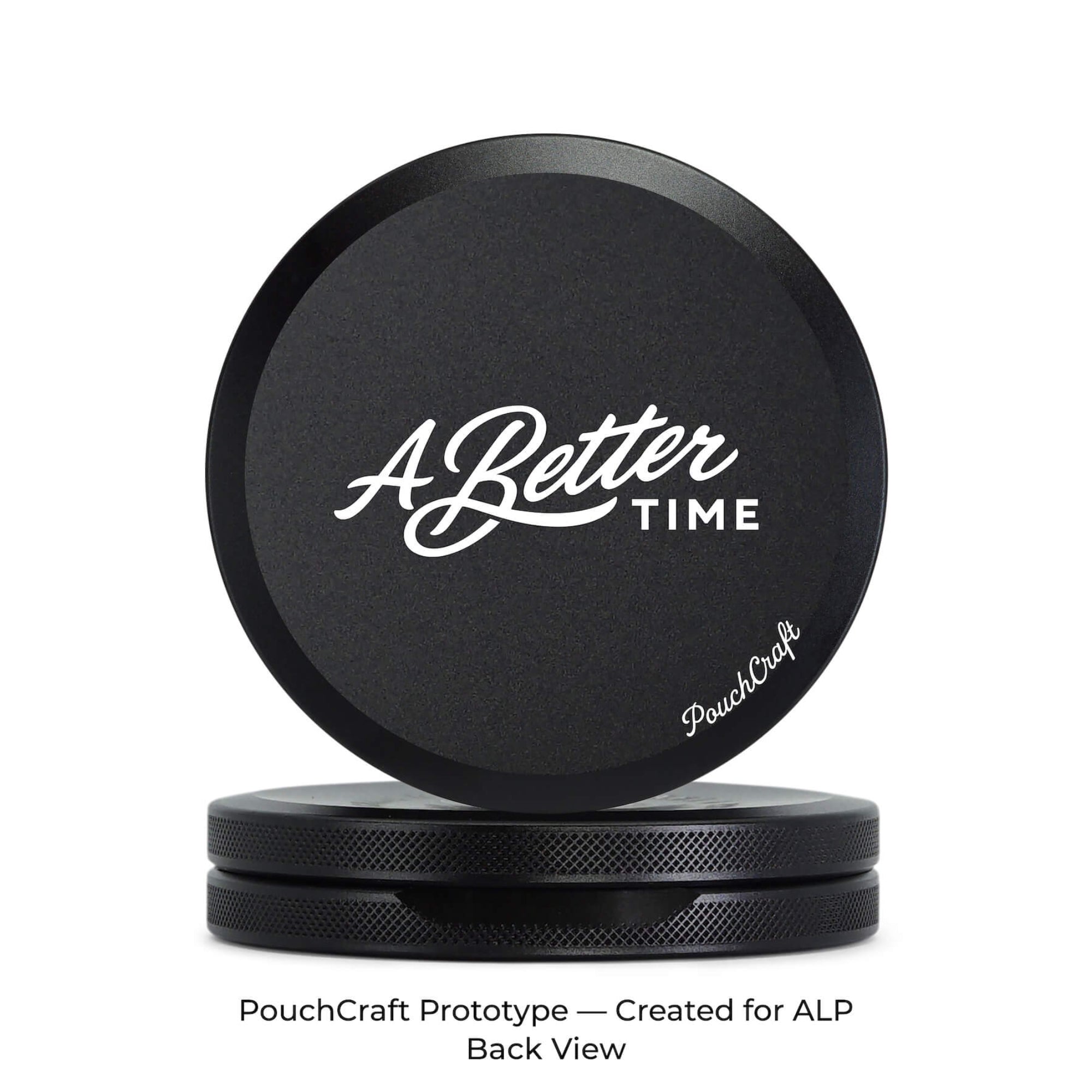 Leather-Top Slim 2-Piece Can | Black Aluminum | ALP Prototype