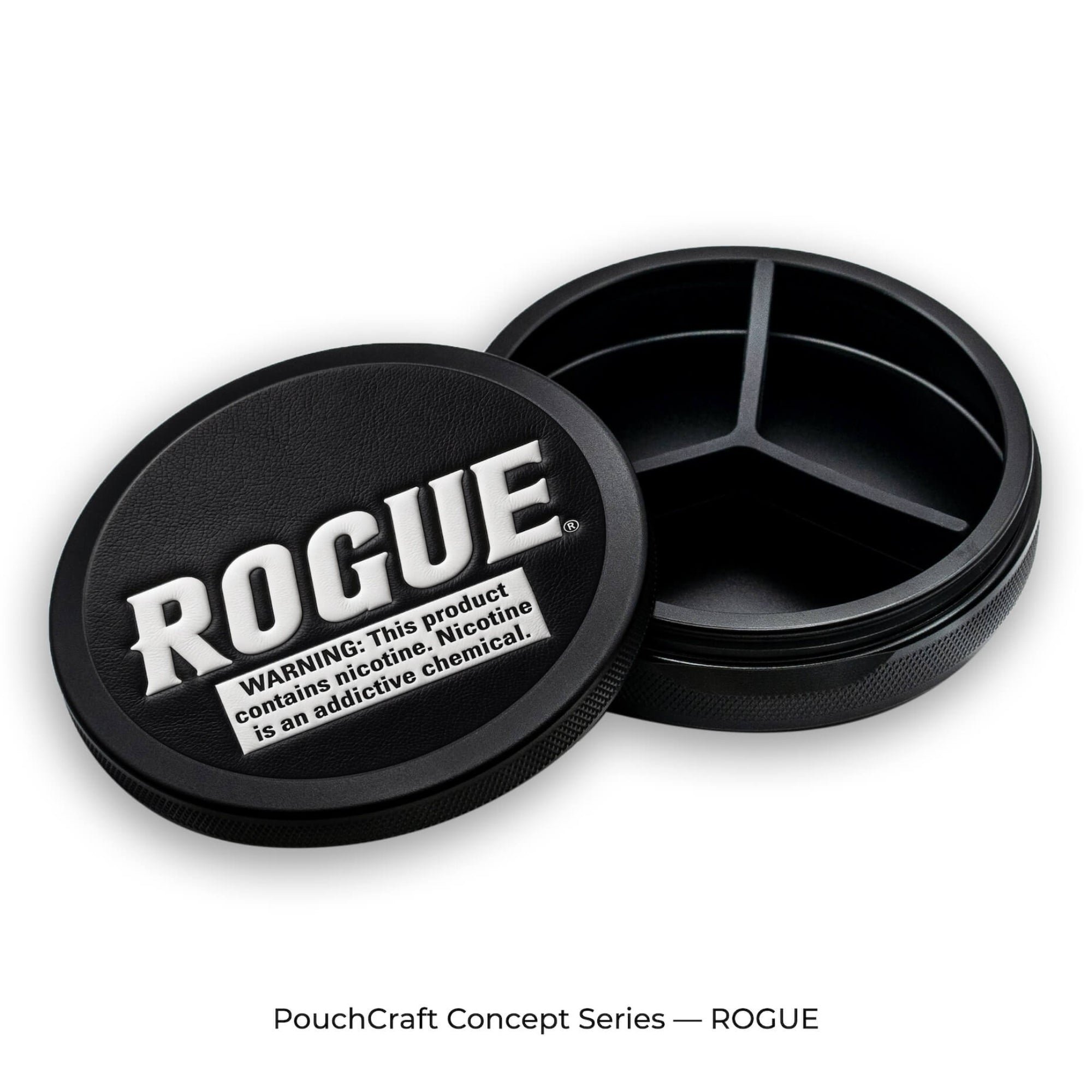 Leather-Top Tall 2-Piece Tin — Black Aluminum | ROGUE Concept
