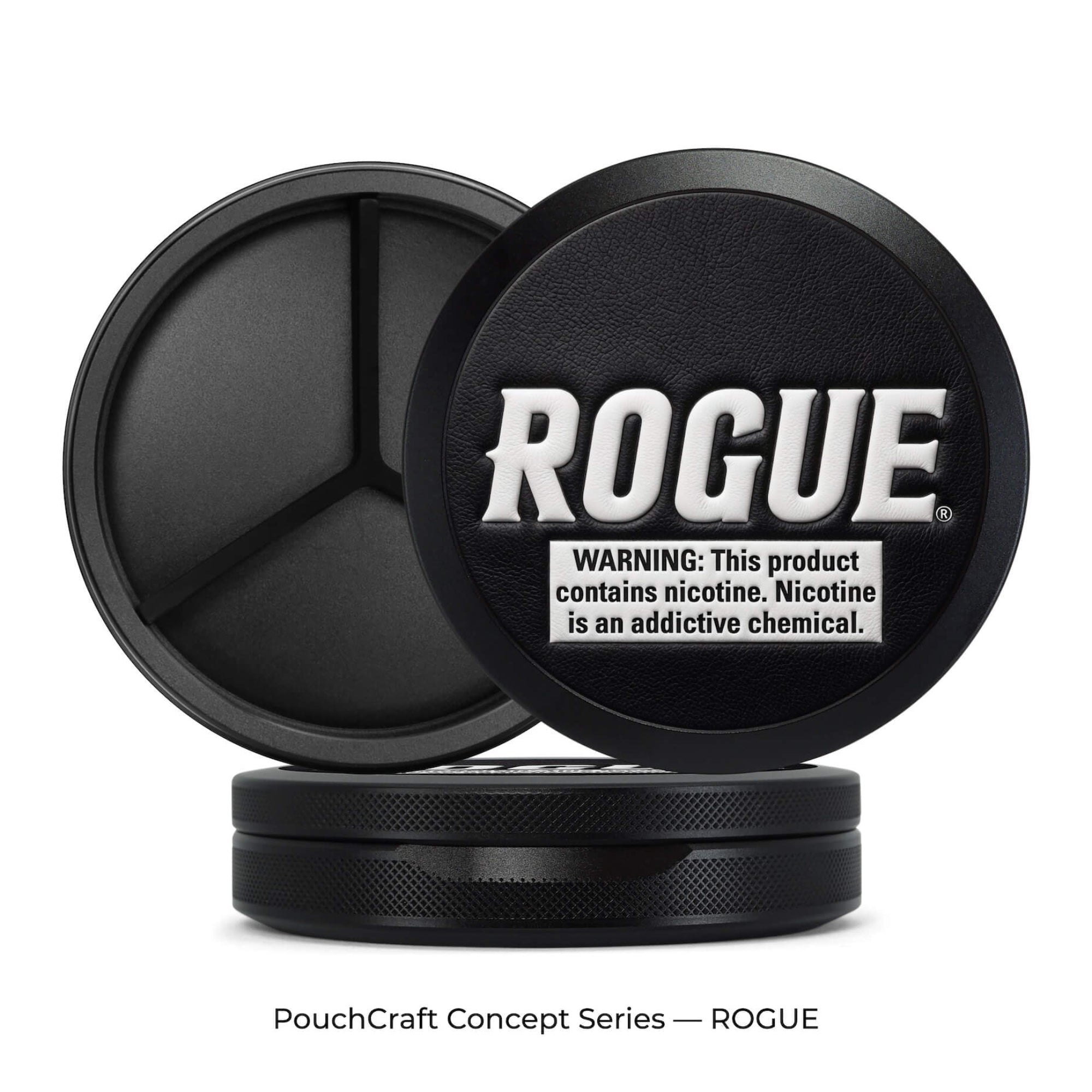 Leather-Top Tall 2-Piece Can — Black Aluminum | ROGUE Concept