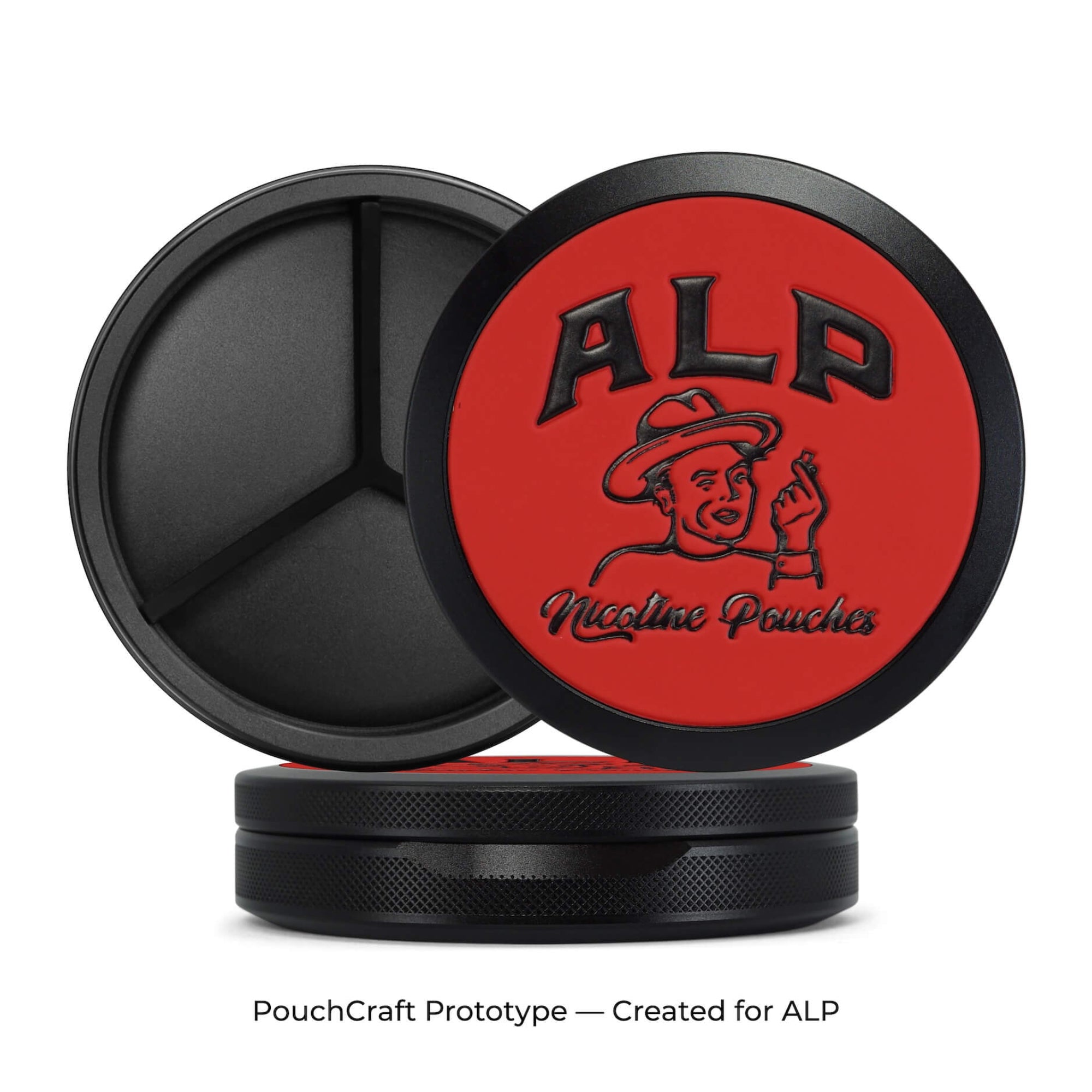 Leather-Top Tall 2-Piece Can | Black Aluminum | ALP Prototype