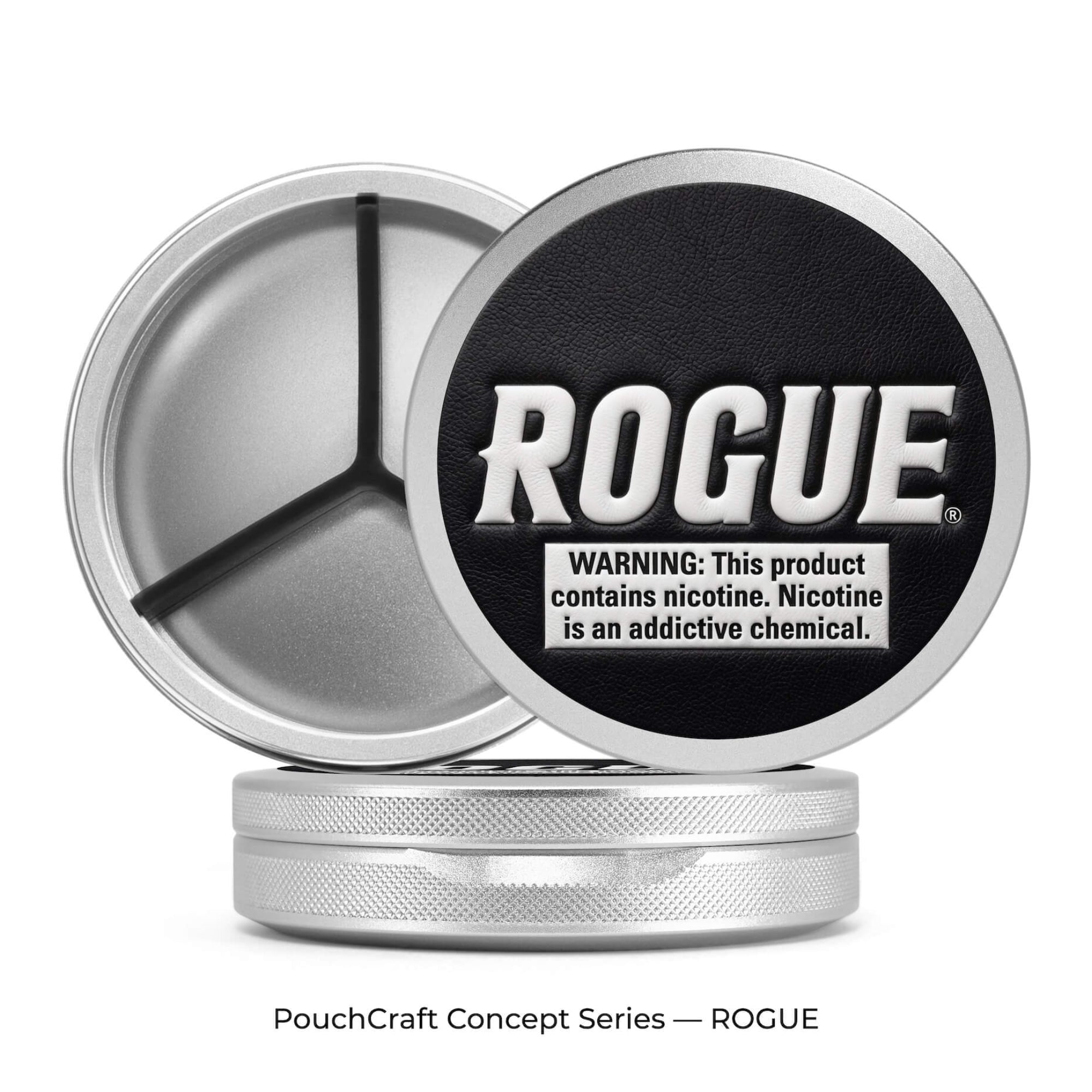 Leather-Top Tall 2-Piece Can — Silver Aluminum | ROGUE Concept