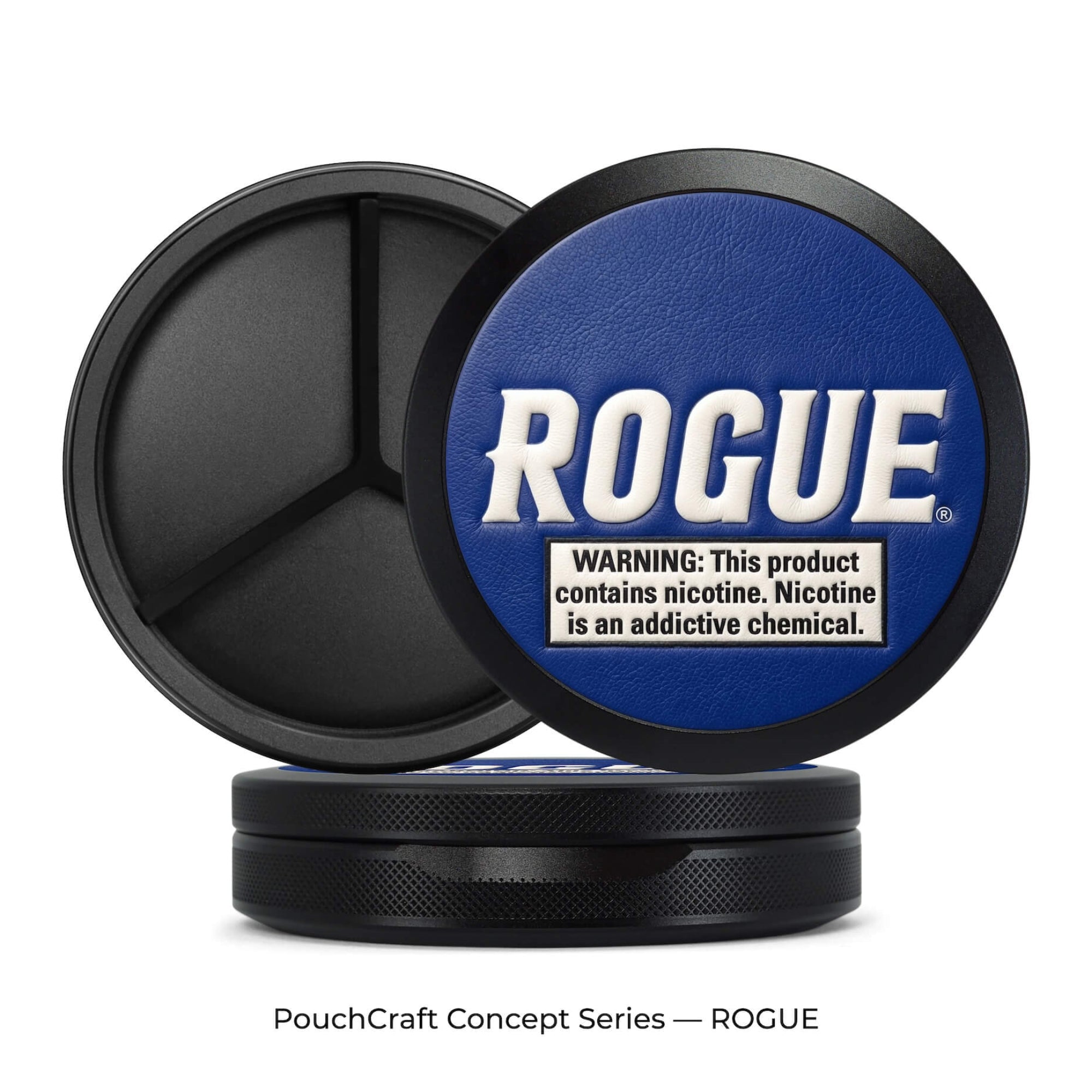 Leather-Top Tall 2-Piece Can — Black Aluminum | ROGUE Concept