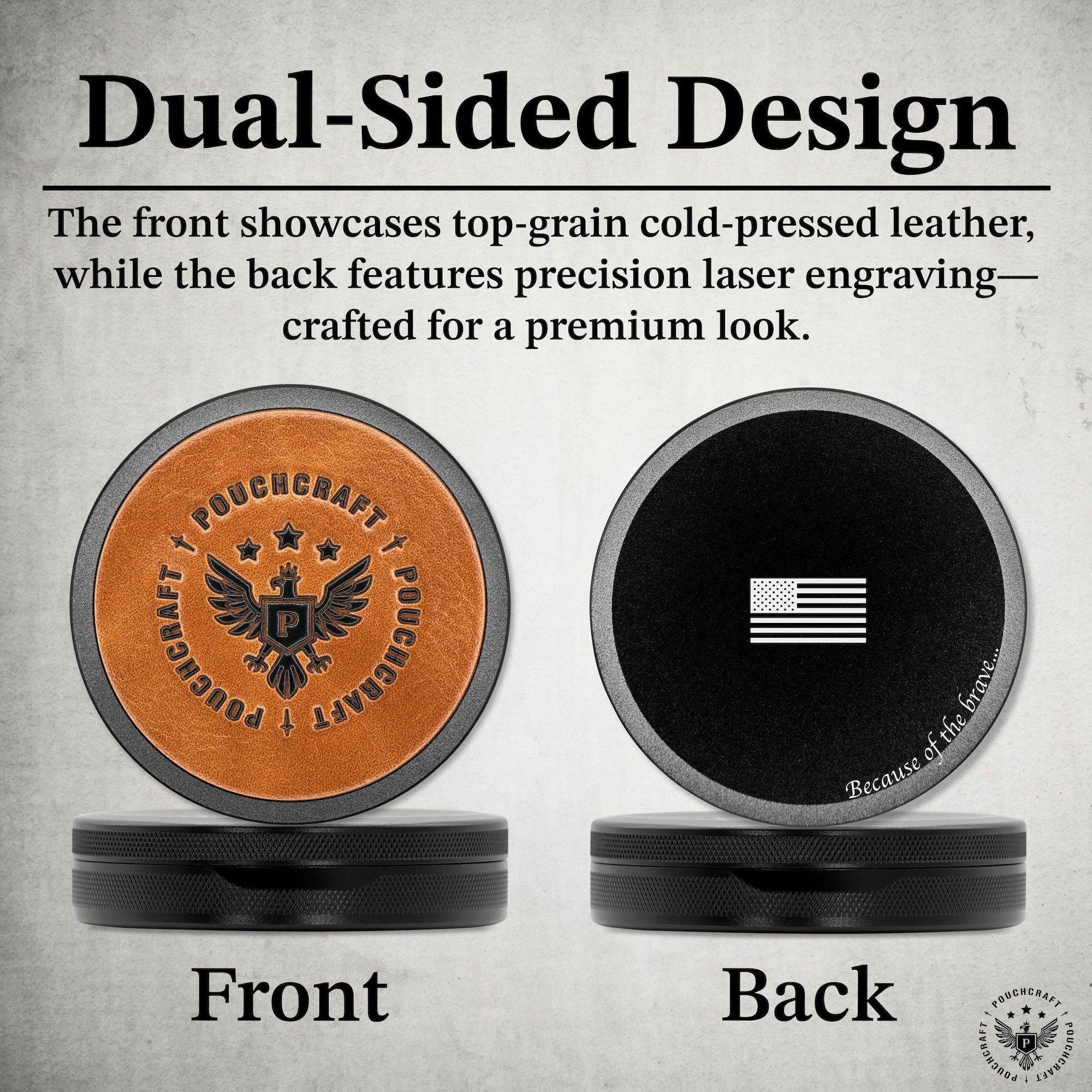 PouchCraft Metal ZYN Can The Gentlemen’s Can - Leather-Faced Insignia Edition