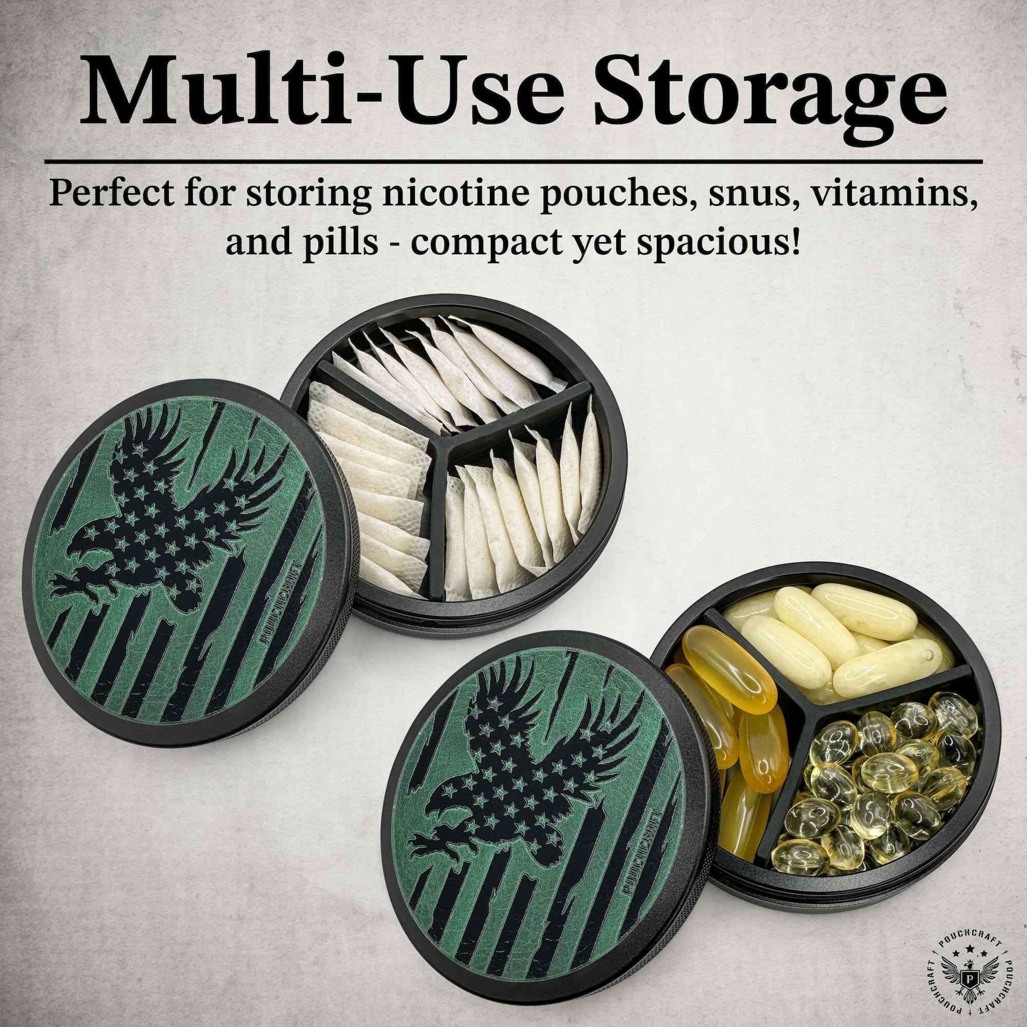 PouchCraft Metal ZYN Can The Gentlemen’s Can - Leather-Faced Patriot Edition