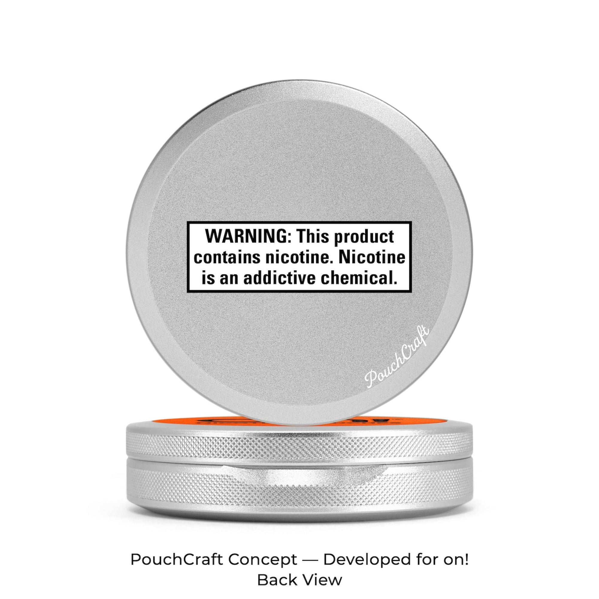 Leather-Top Tall 2-Piece Tin — Silver Aluminum | on! Concept