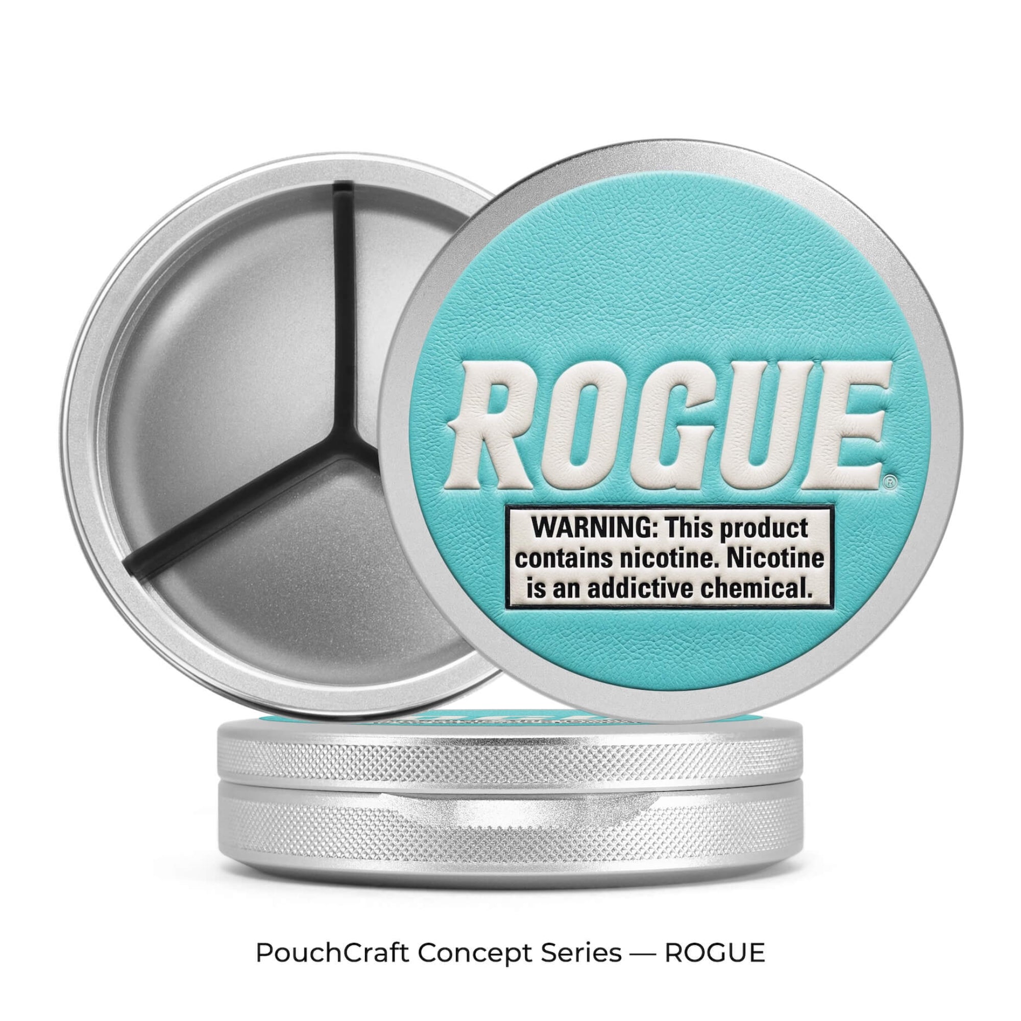 Leather-Top Tall 2-Piece Can — Silver Aluminum | ROGUE Concept