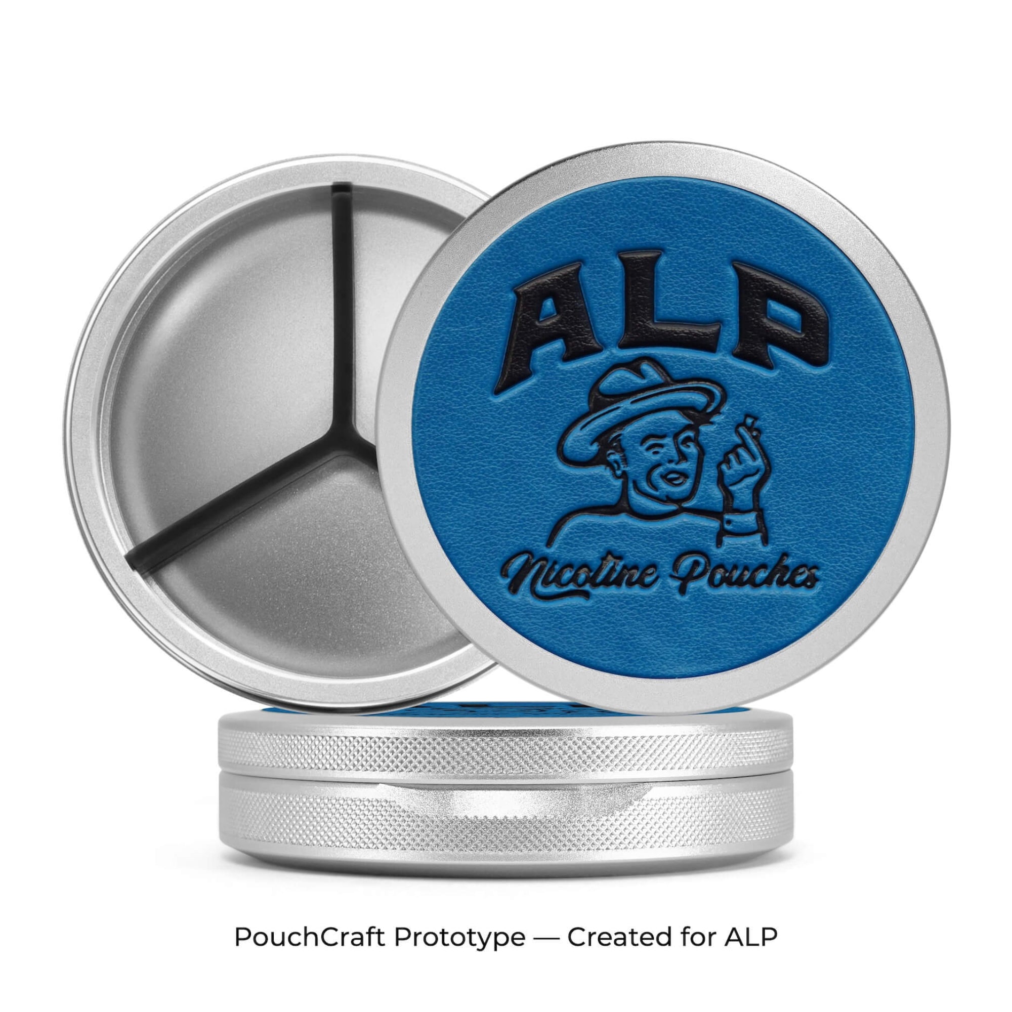 The Gentleman’s Can — Tall 2-Piece Leather-Top | Silver Aluminum | ALP Prototype
