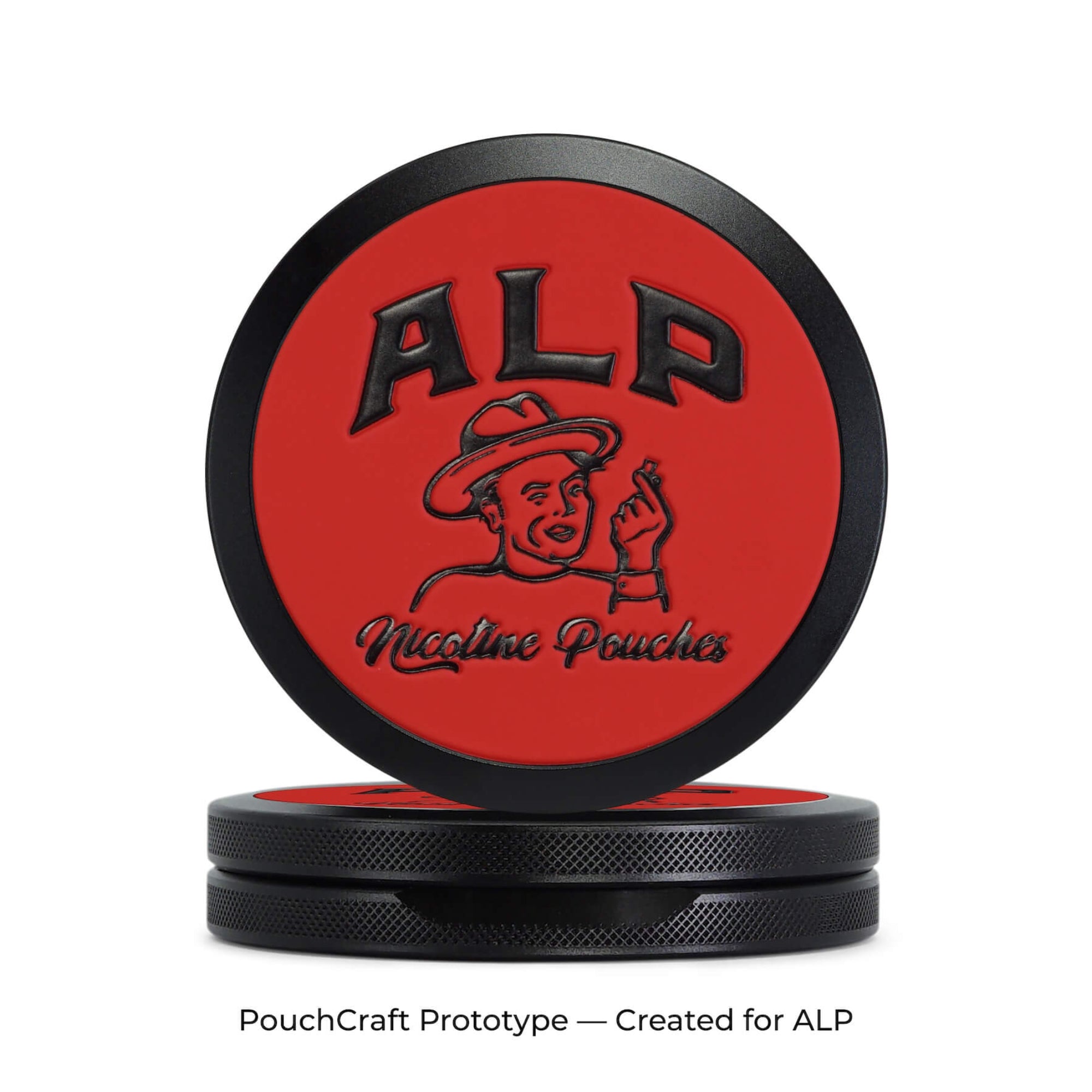 Leather-Top Slim 2-Piece Can | Black Aluminum | ALP Prototype