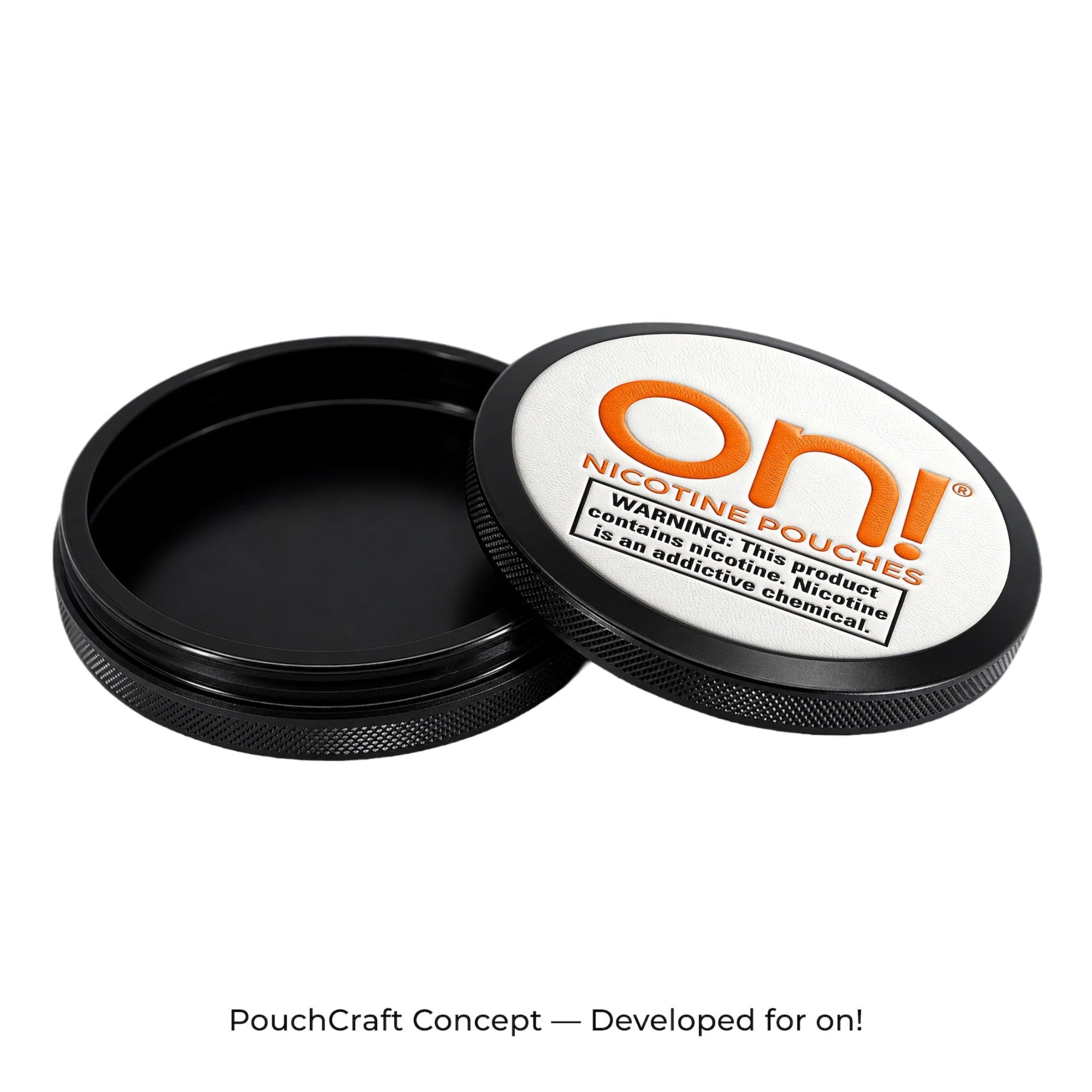 Leather-Top Slim 2-Piece Tin — Black Aluminum | on! Classic