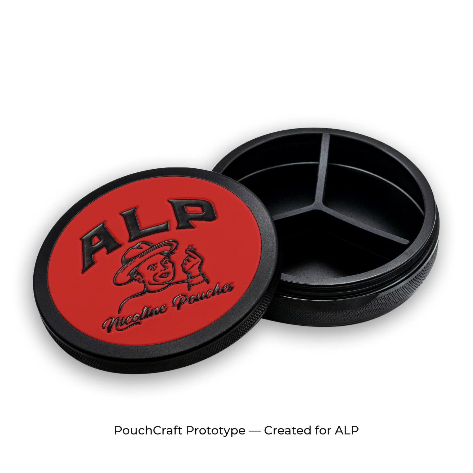 Leather-Top Tall 2-Piece Can | Black Aluminum | ALP Prototype