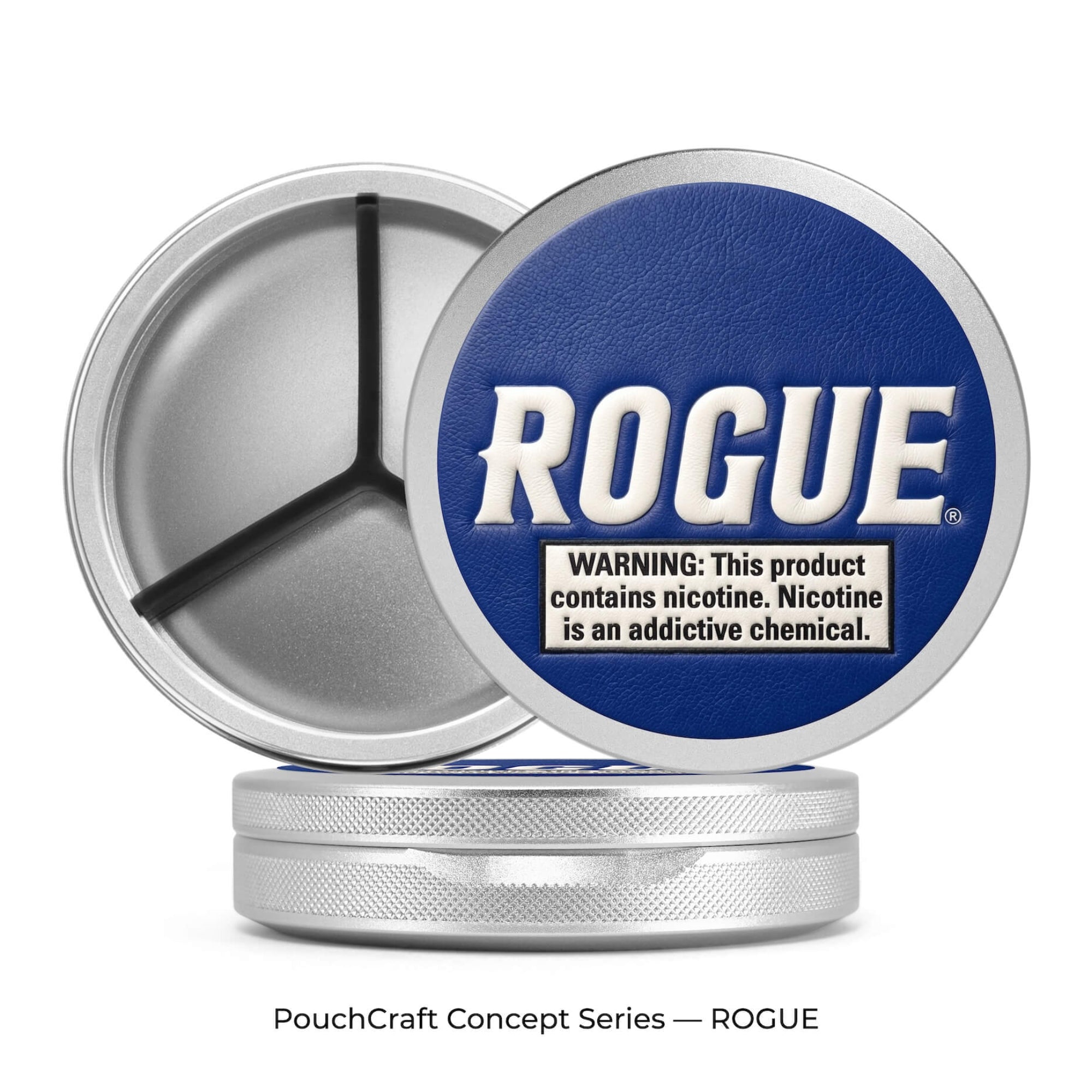 Leather-Top Tall 2-Piece Can — Silver Aluminum | ROGUE Concept