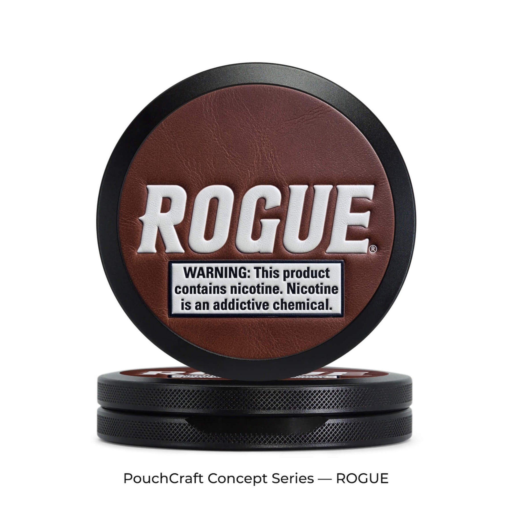 Leather-Top Slim 2-Piece Can — Black Aluminum | ROGUE Concept