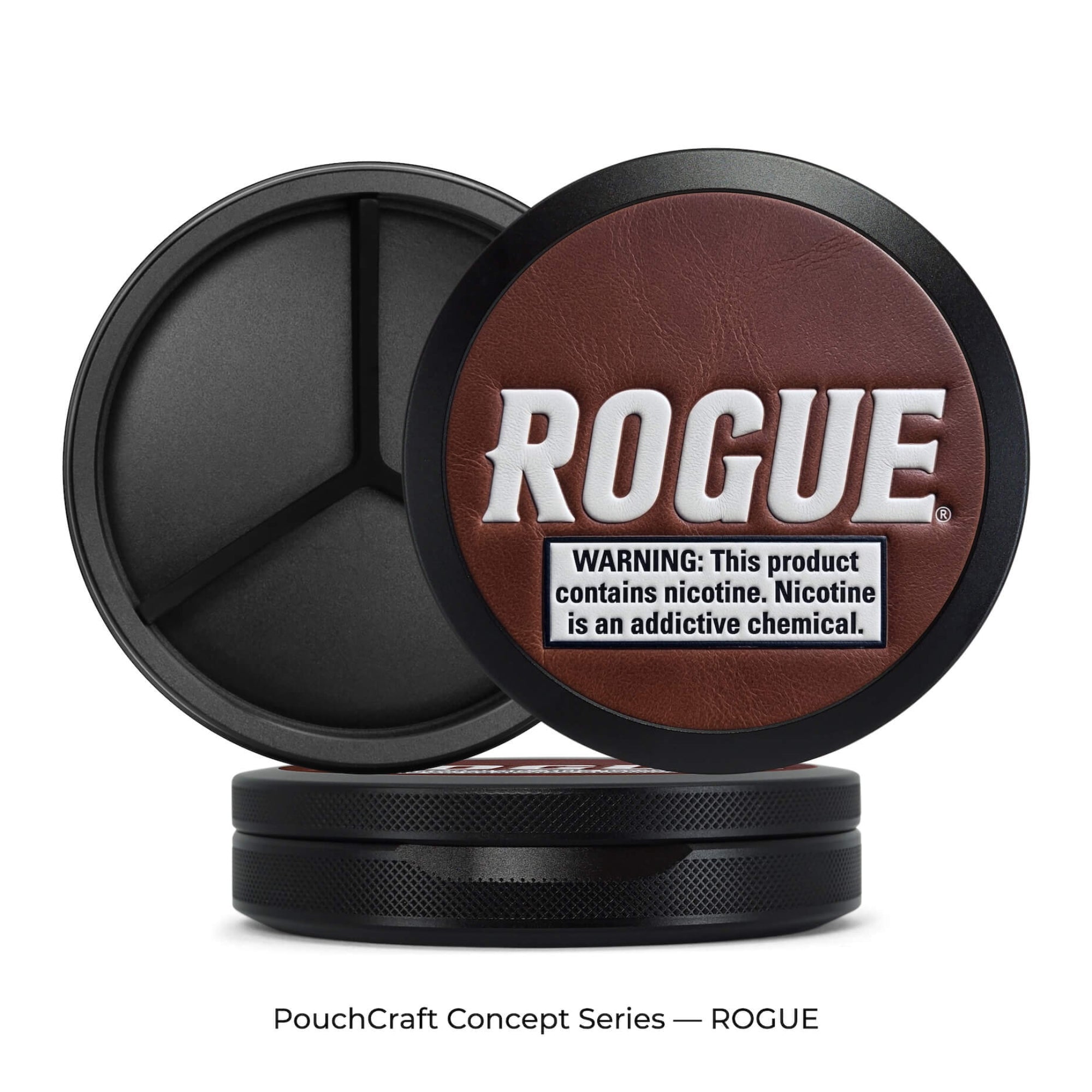 Leather-Top Tall 2-Piece Can — Black Aluminum | ROGUE Concept