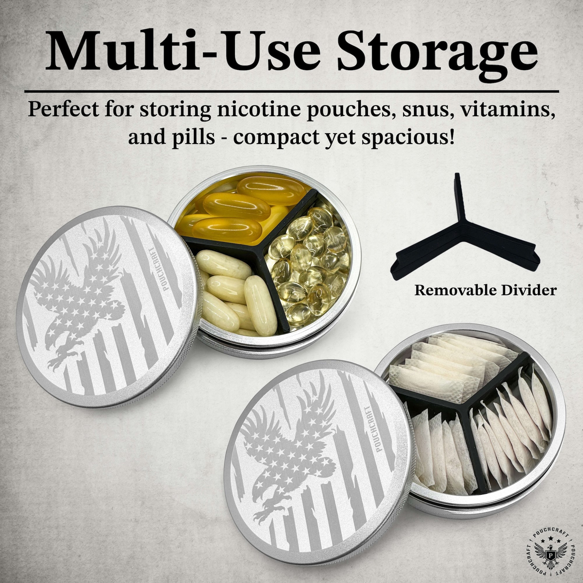 Tall 2-Piece Metal Nicotine Pouch Can | ZYN-Compatible Snus