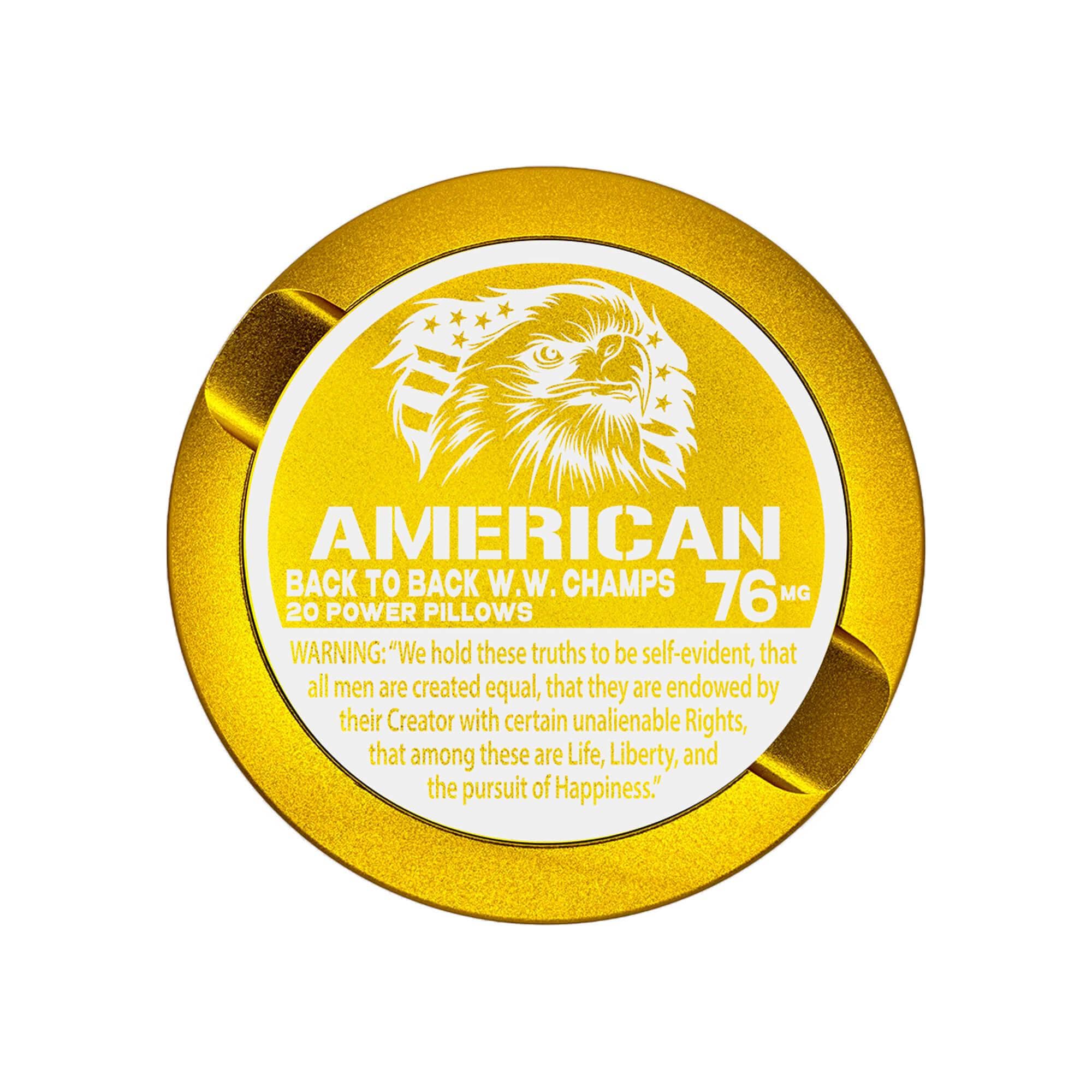 Metal Snus Can Metal Zyn Can Gifts For Zyn Users Zyn Tin Snus Holder Snus Container Gifts For Him PouchCraft Storage Gold Dip Can Engraved Funny EDITION 003: AMERICAN Metal ZYN Can for Snus