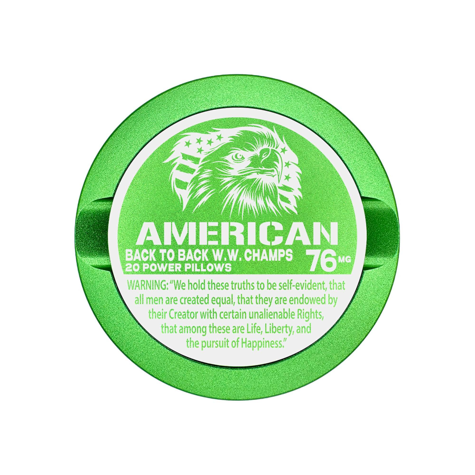 Metal Snus Can Metal Zyn Can Gifts For Zyn Users Zyn Tin Snus Holder Snus Container Gifts For Him PouchCraft Storage Green Dip Can Engraved Funny EDITION 003: AMERICAN Metal ZYN Can for Snus