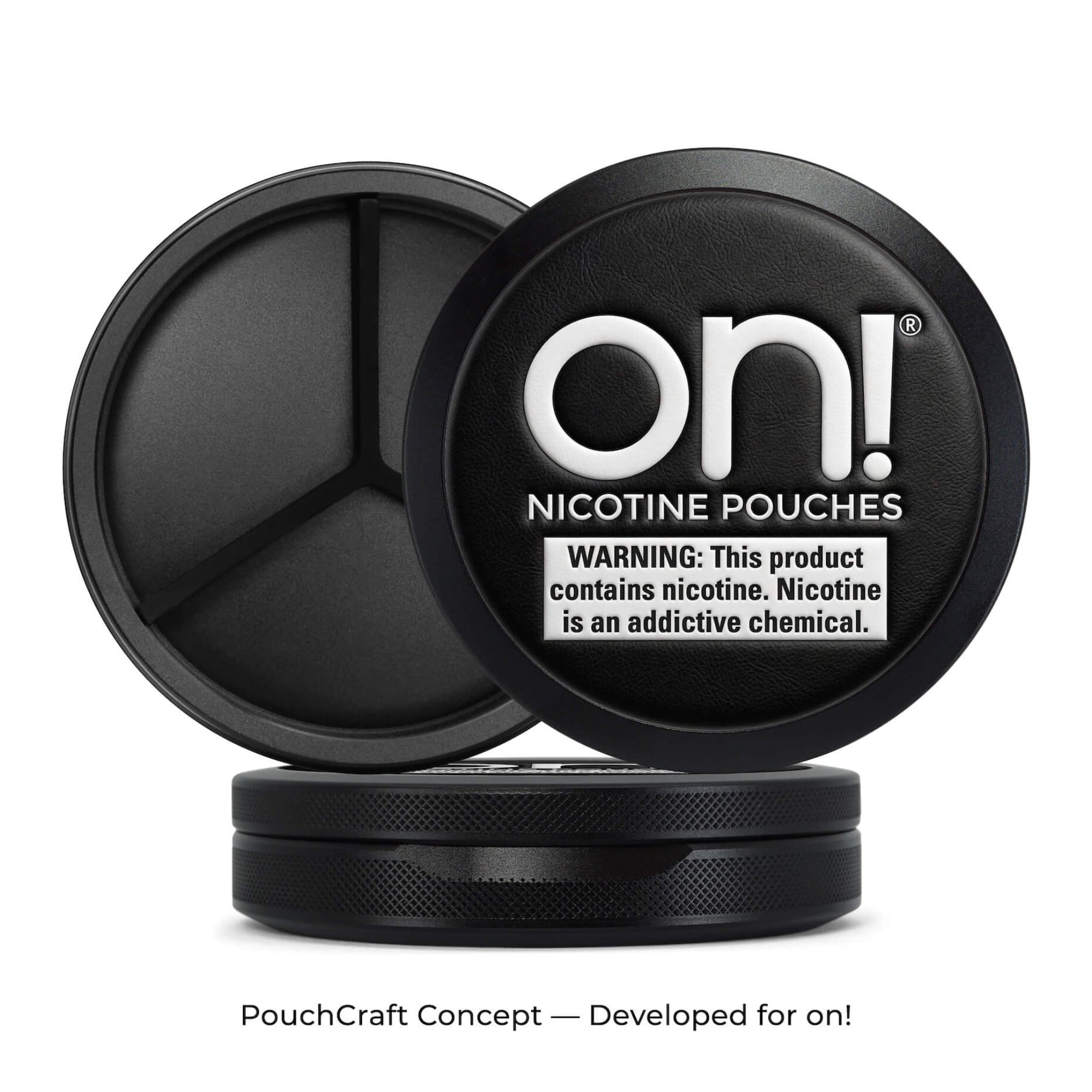 Leather-Top Tall 2-Piece Tin — Black Aluminum | on! Concept