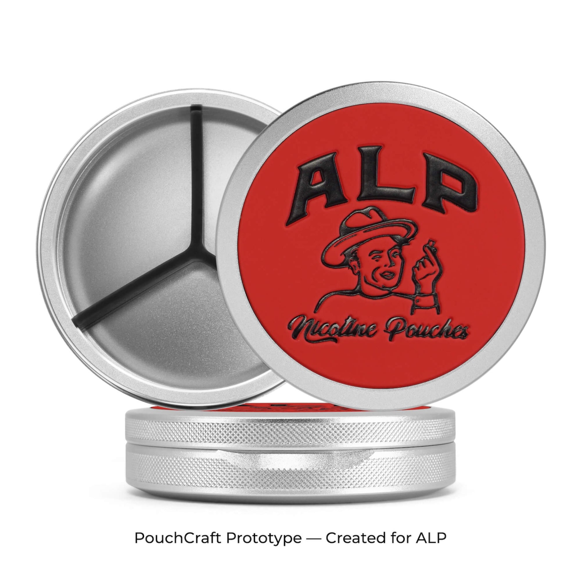 Leather-Top Tall 2-Piece Can | Silver Aluminum | ALP Prototype