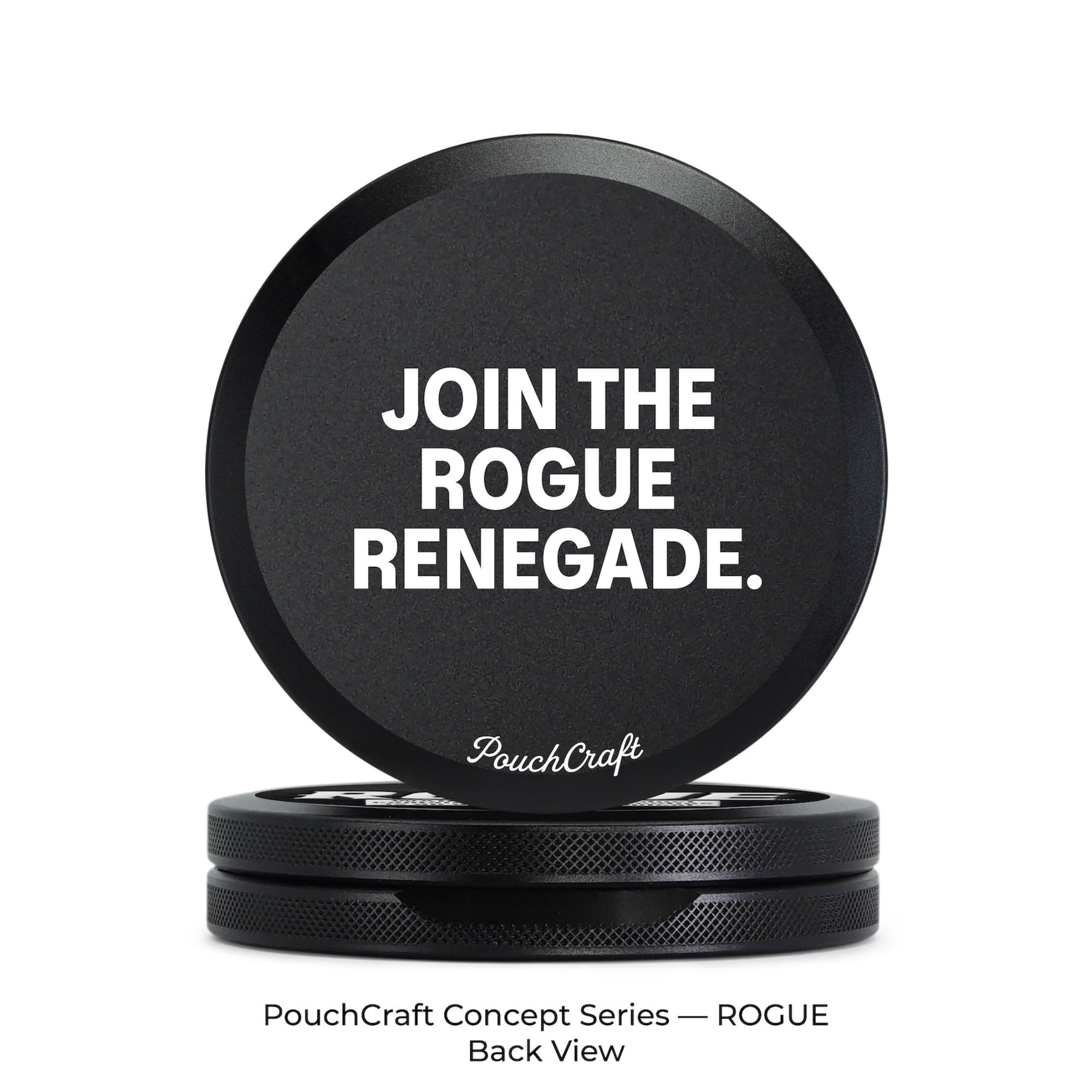 Leather-Top Slim 2-Piece Tin — Black Aluminum | ROGUE Concept