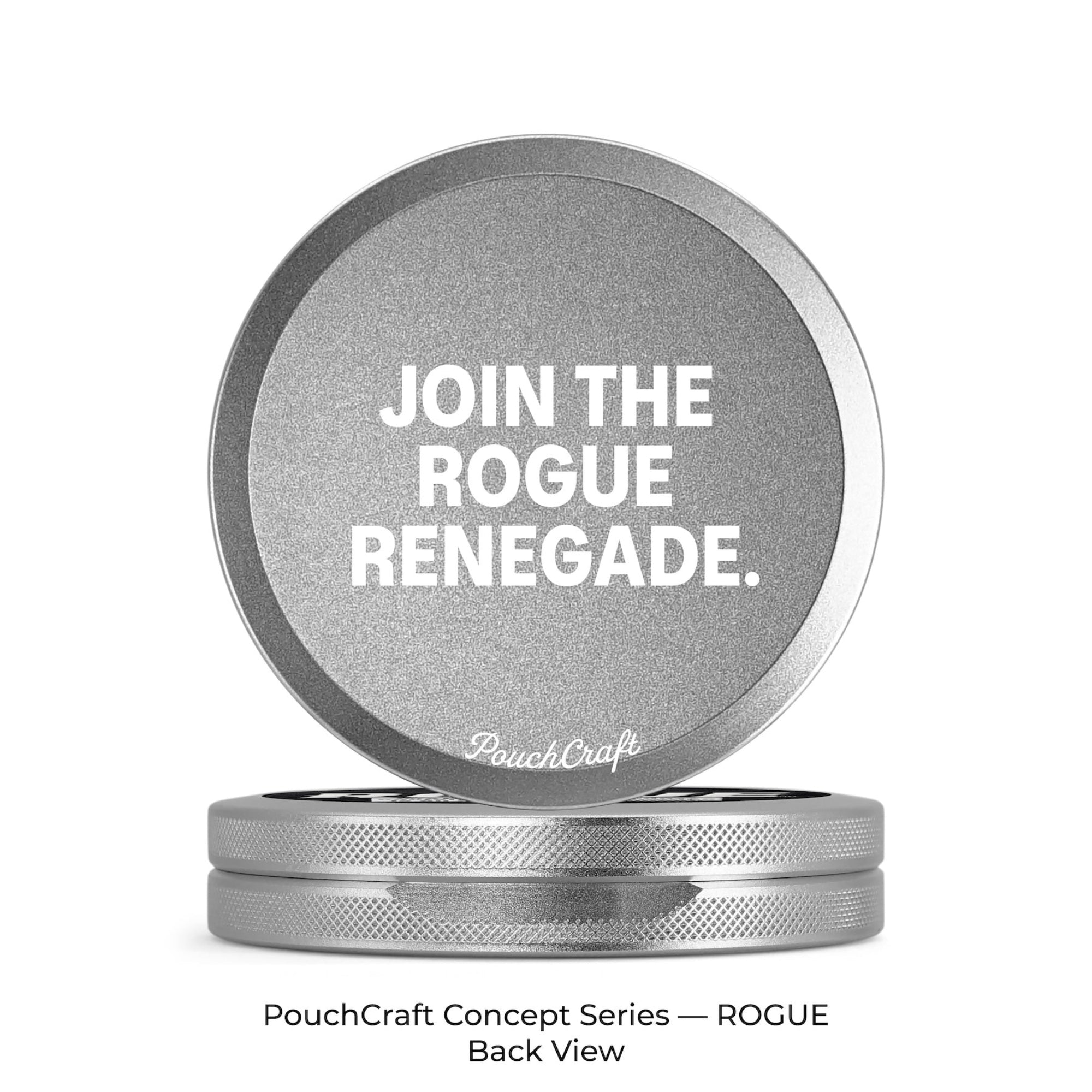 Leather-Top Slim 2-Piece Tin — Silver Aluminum | ROGUE Concept