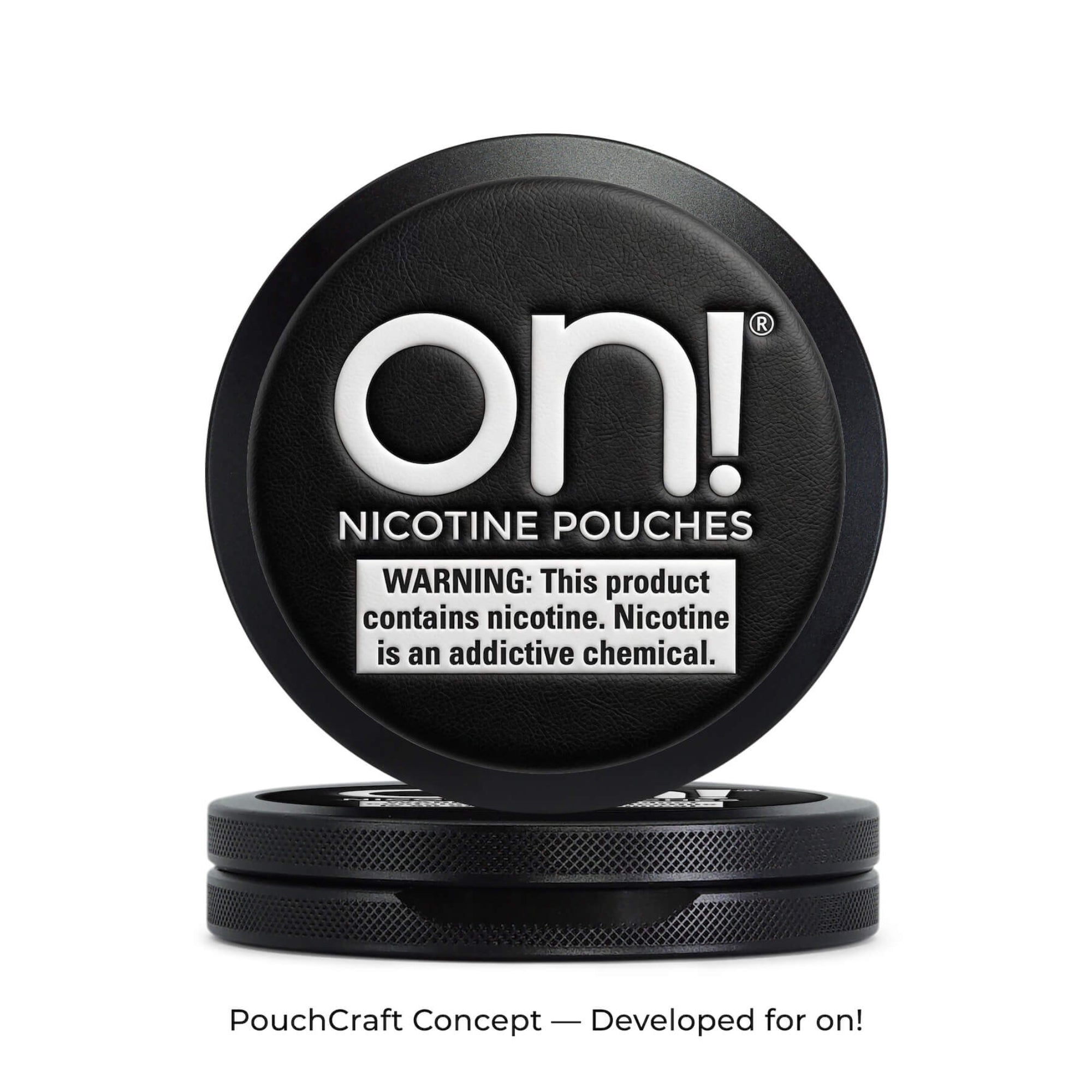 Leather-Top Slim 2-Piece Tin — Black Aluminum | on! Concept