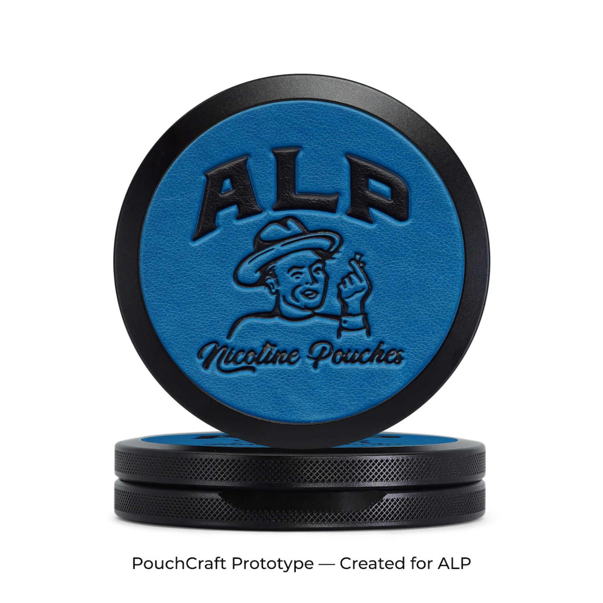 The Gentleman’s Can — Slim 2-Piece Leather-Top | Black Aluminum | ALP Prototype